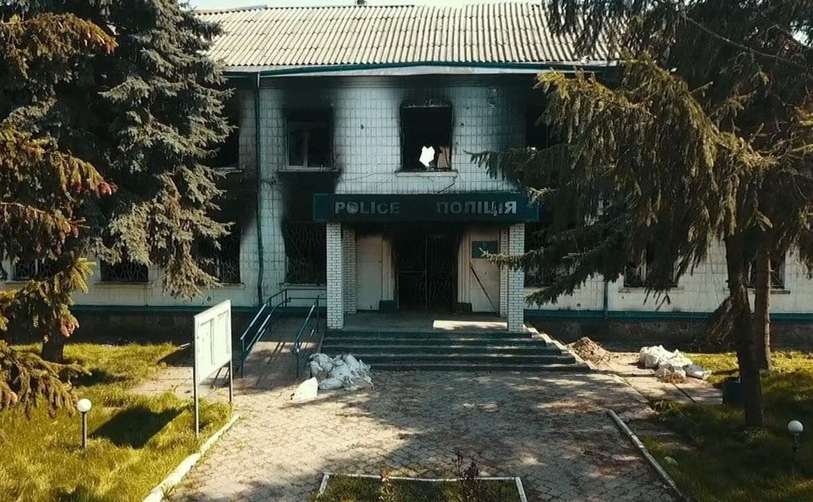 Зруйноване відділення поліції у Бородянці після